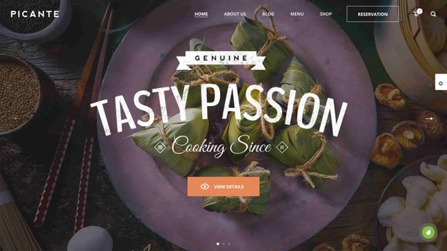 restaurant website templates: picante 